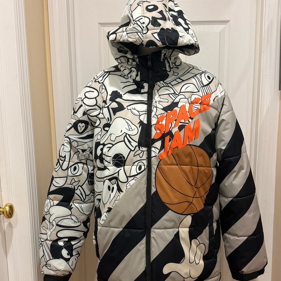 Members Only Other - Members Only Space Jam Puffer Jacket - Black, White, and Orange